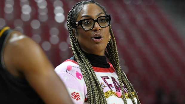 UAPB coach Dawn Thornton against Razorbacks